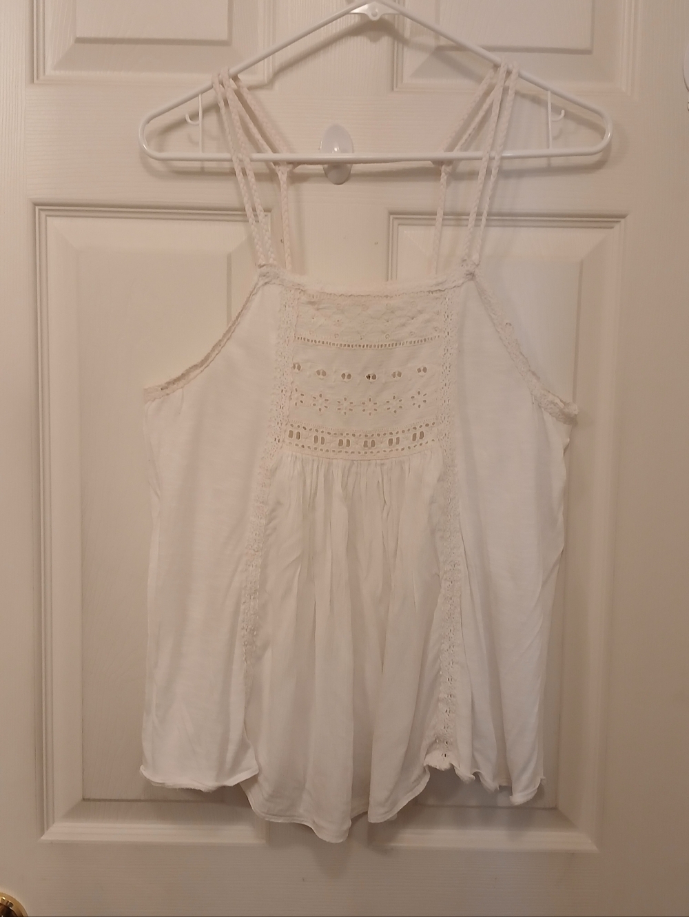 American Eagle Outfitters Babydoll Top  Size M Vintage Ivory Boho Chic Feminine